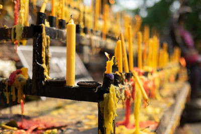 Close-up of cross in temple