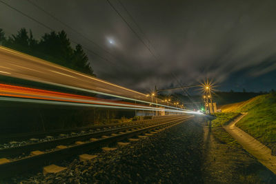 Light trails on road