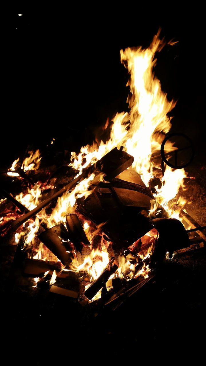 burning, flame, fire - natural phenomenon, heat - temperature, night, firewood, glowing, bonfire, fire, illuminated, motion, dark, heat, campfire, close-up, light - natural phenomenon, long exposure, no people, orange color, log