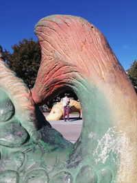 Reflection of people on water