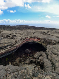 Scenic view of rock formations against sky