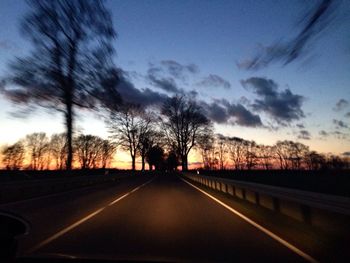 Country road at sunset