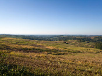 Scenic view of landscape against clear sky