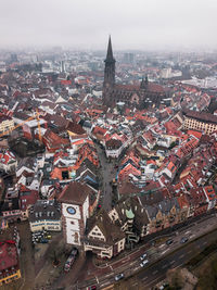 Aerial view of buildings in city