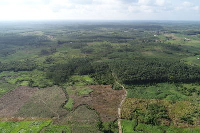 Scenic view of land against sky