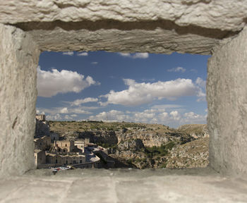 Panoramic view of built structure against sky