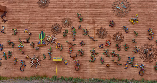 High angle view of toys on table