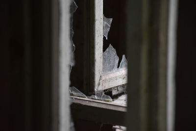 Close-up of rusty window