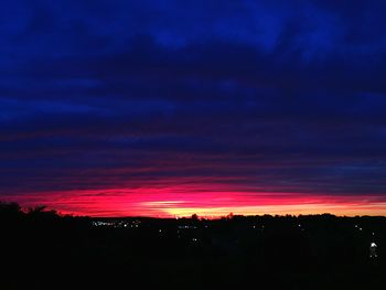 Silhouette of trees at sunset