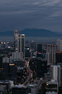High angle view of cityscape against sky