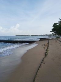 Scenic view of beach against sky