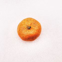 High angle view of orange against white background