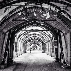 Narrow empty corridor