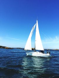 Boats sailing in sea
