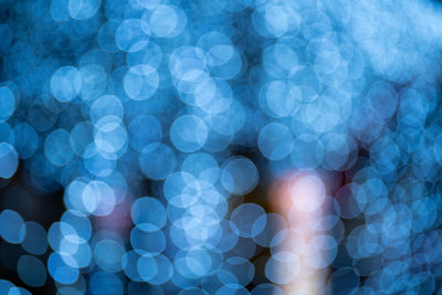 Defocused image of illuminated lights