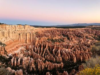 Panoramic view of rock formations against sky