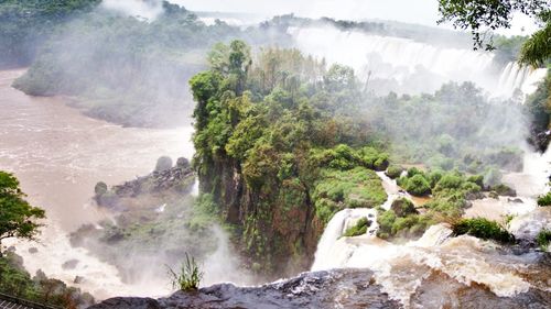 Scenic view of waterfall