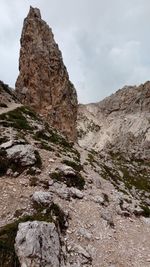 Rock formations on landscape against sky