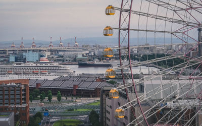 High angle view of buildings in city