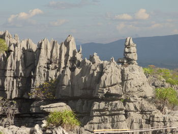 Panoramic view of mountains against sky