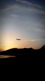 Silhouette of landscape at sunset