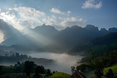 Scenic view of mountains against sky