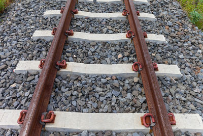 High angle view of railroad track