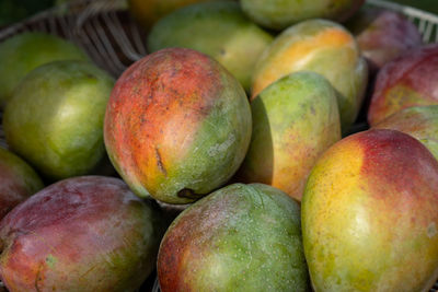 Close-up of apples for sale at market stall