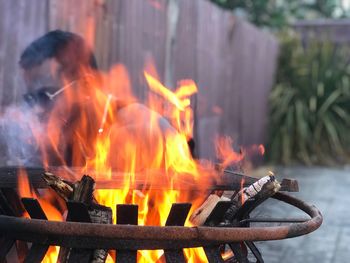 Close-up of bonfire