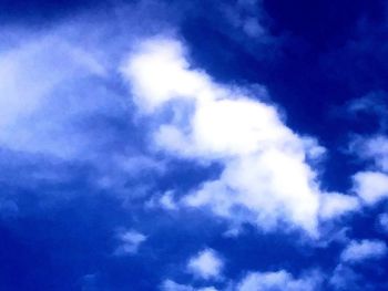 Low angle view of clouds in blue sky