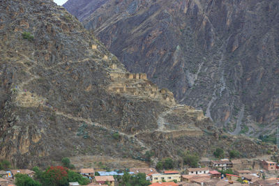 High angle view of buildings on mountain