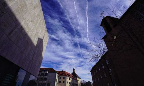 Low angle view of buildings in town