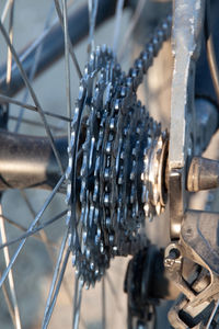 Close-up of bicycle wheel