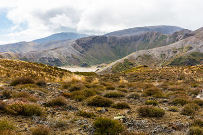 Scenic view of mountains against sky