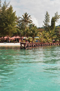 Scenic view of swimming pool against sky