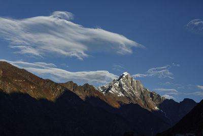 Himalayan peaks seen from the airport in lukla, nepal.