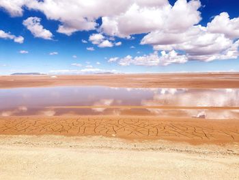 Scenic view of beach against sky