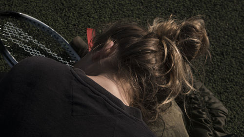 Woman looking at camera