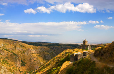 Armenian church built on the slopes of mt. aragats at 2,300 meters ,armenia.