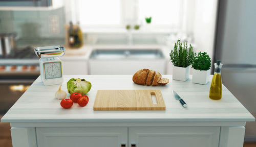 Food on kitchen counter