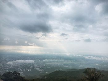 High angle view of landscape against sky