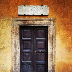 Close-up of closed door