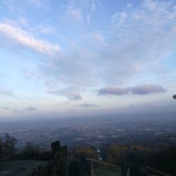 High angle view of cityscape against sky