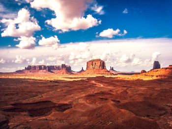 Scenic view of landscape against cloudy sky