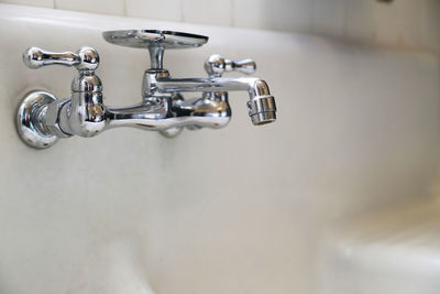 Close-up of sink in bathroom