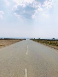 Empty road along landscape