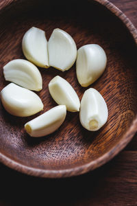 High angle view of eggs on table