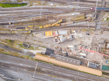 High angle view of train