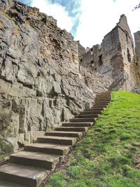 Low angle view of stone steps