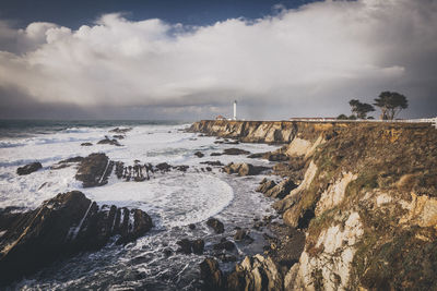 Lighthouse on the pacific coast, point arena, california